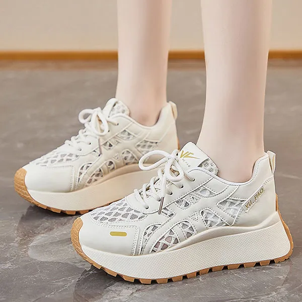 Comfy Lace-Up Sneakers With Light Blue Accents