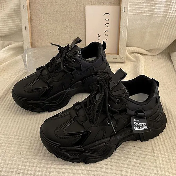 Women's Comfy Casual Black Sneakers