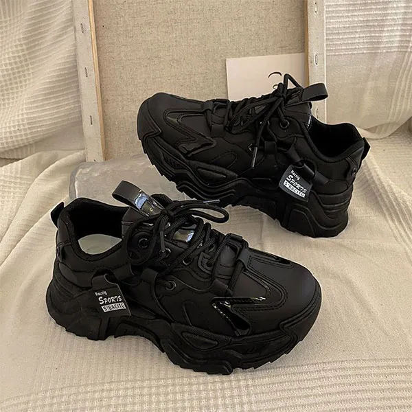 Women's Comfy Casual Black Sneakers