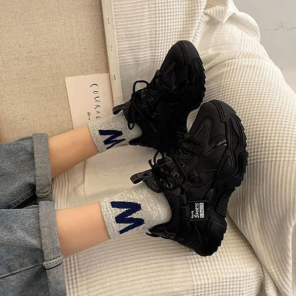 Women's Comfy Casual Black Sneakers