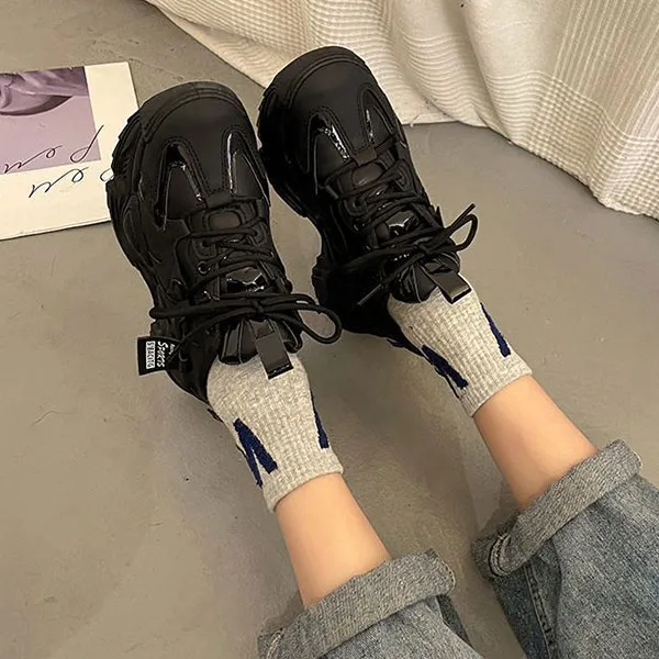 Women's Comfy Casual Black Sneakers