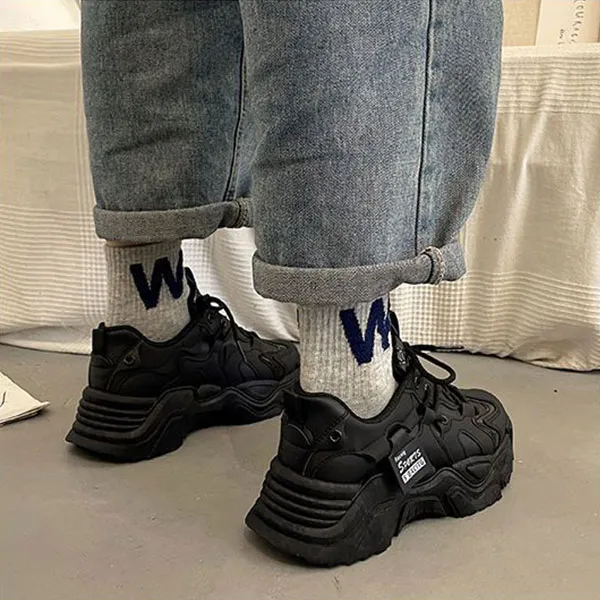 Women's Comfy Casual Black Sneakers