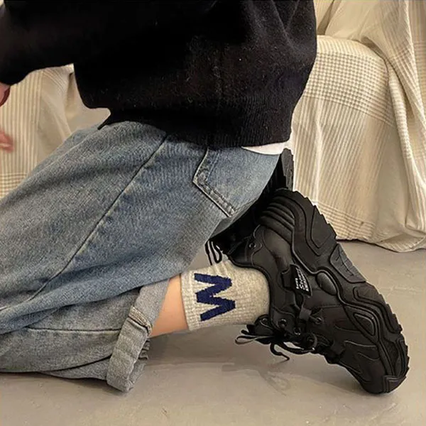 Women's Comfy Casual Black Sneakers