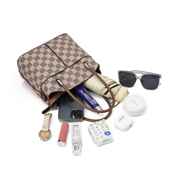 Women's Vintage Geo Pattern Large Capacity Adjustable Shoulder Strap Women Handbag