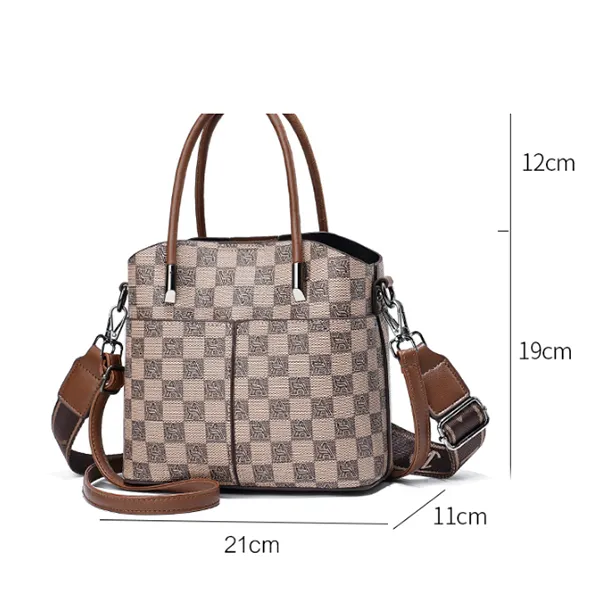 Women's Vintage Geo Pattern Large Capacity Adjustable Shoulder Strap Women Handbag