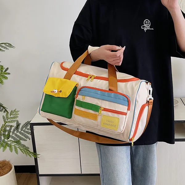 Stylish Colorful Weekend Zip Closure Travel Affordable Duffel Bag