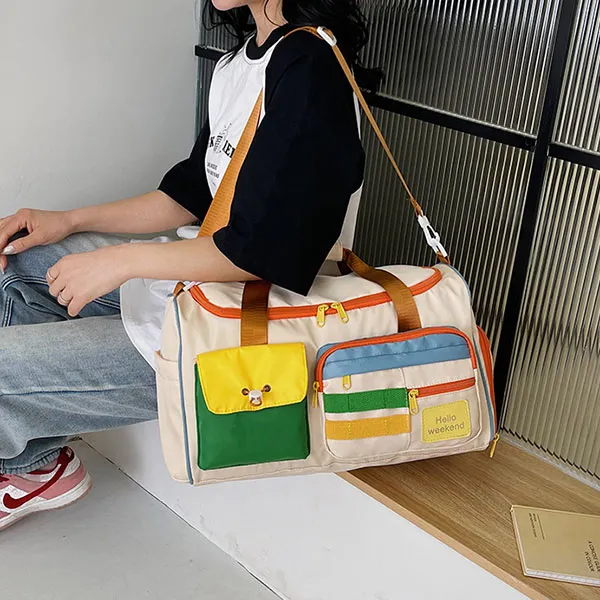 Stylish Colorful Weekend Zip Closure Travel Affordable Duffel Bag