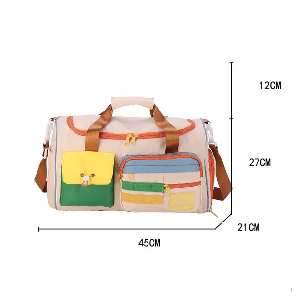 Stylish Colorful Weekend Zip Closure Travel Affordable Duffel Bag