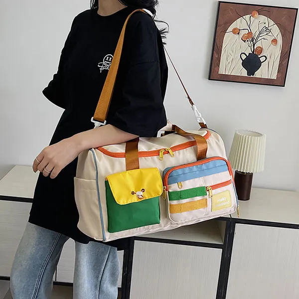 Stylish Colorful Weekend Zip Closure Travel Affordable Duffel Bag