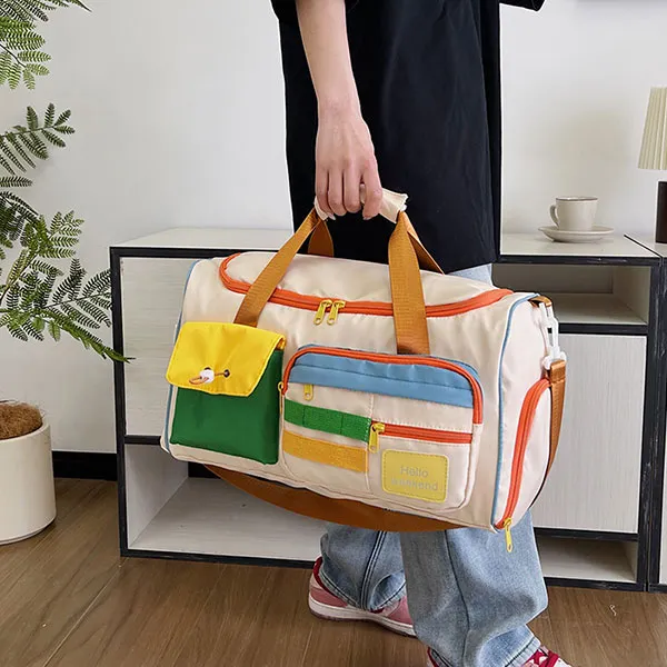 Stylish Colorful Weekend Zip Closure Travel Affordable Duffel Bag