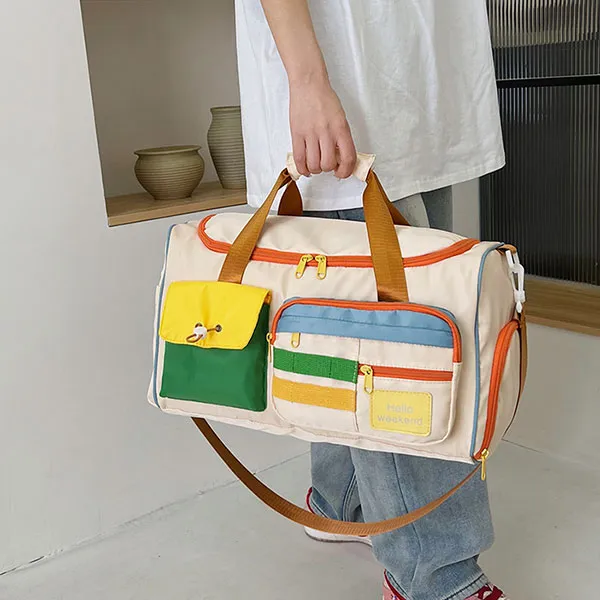 Stylish Colorful Weekend Zip Closure Travel Affordable Duffel Bag