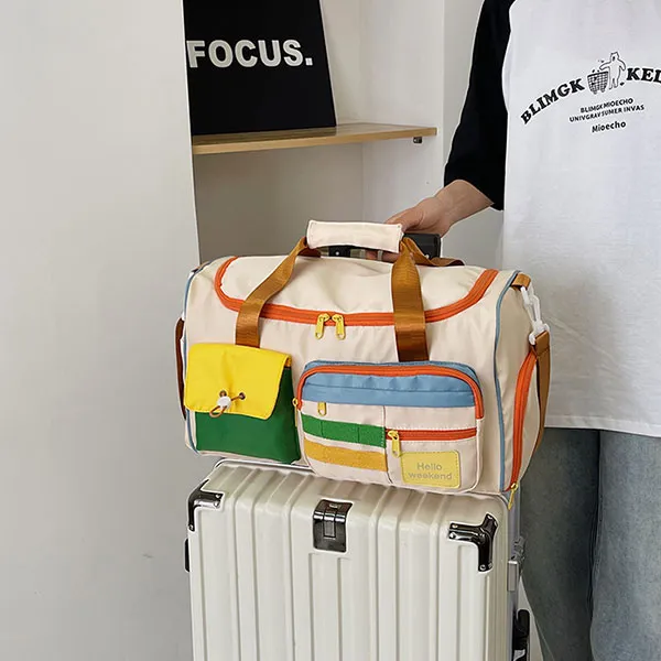 Stylish Colorful Weekend Zip Closure Travel Affordable Duffel Bag