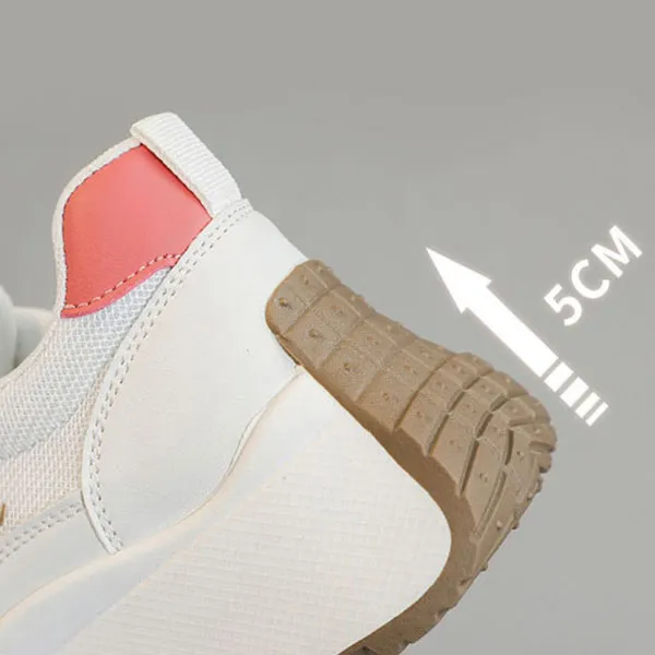 Stripes Design Lace-Up Chunky Platform Style Women Sneakers