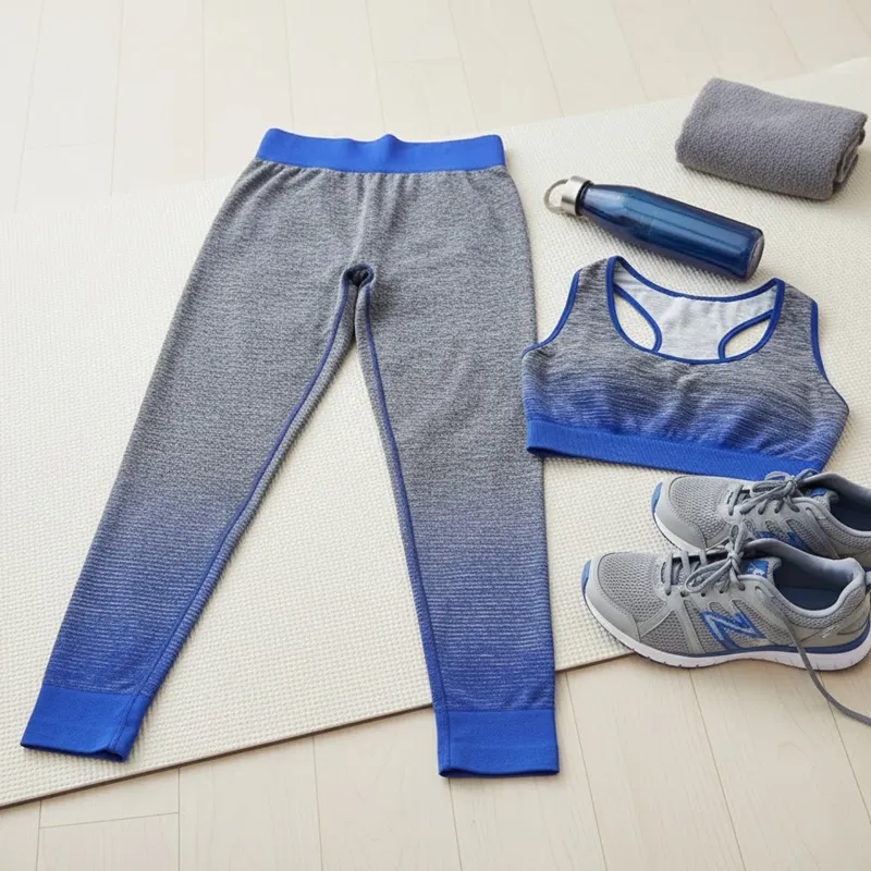 High-waisted Seamless Gym Leggings Crop Top Set Gradient Yoga Outfit Two-piece Workout Set
