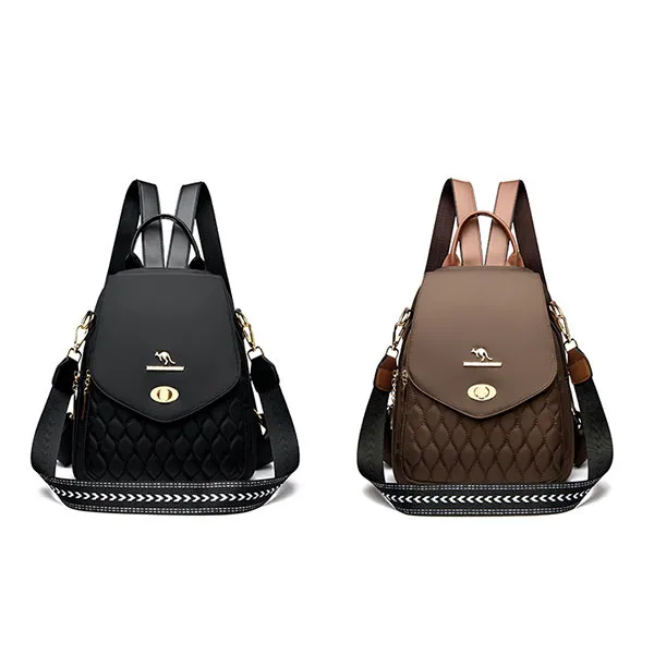 Stylish Quilted Design Large Capacity Travel Adjustable Strap Unisex Convertible Backpack