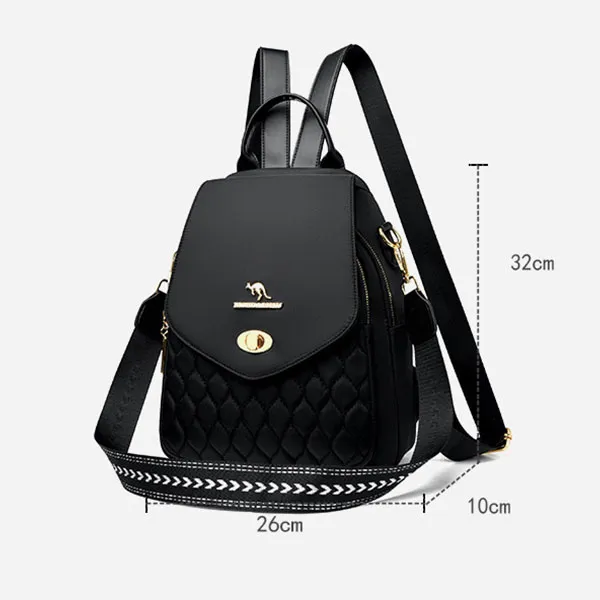 Stylish Quilted Design Large Capacity Travel Adjustable Strap Unisex Convertible Backpack