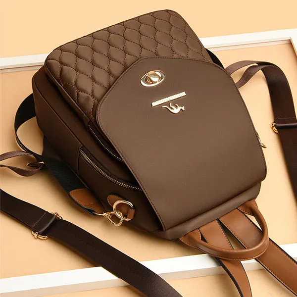 Stylish Quilted Design Large Capacity Travel Adjustable Strap Unisex Convertible Backpack