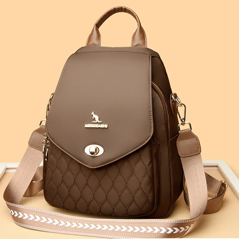 Stylish Quilted Design Large Capacity Travel Adjustable Strap Unisex Convertible Backpack