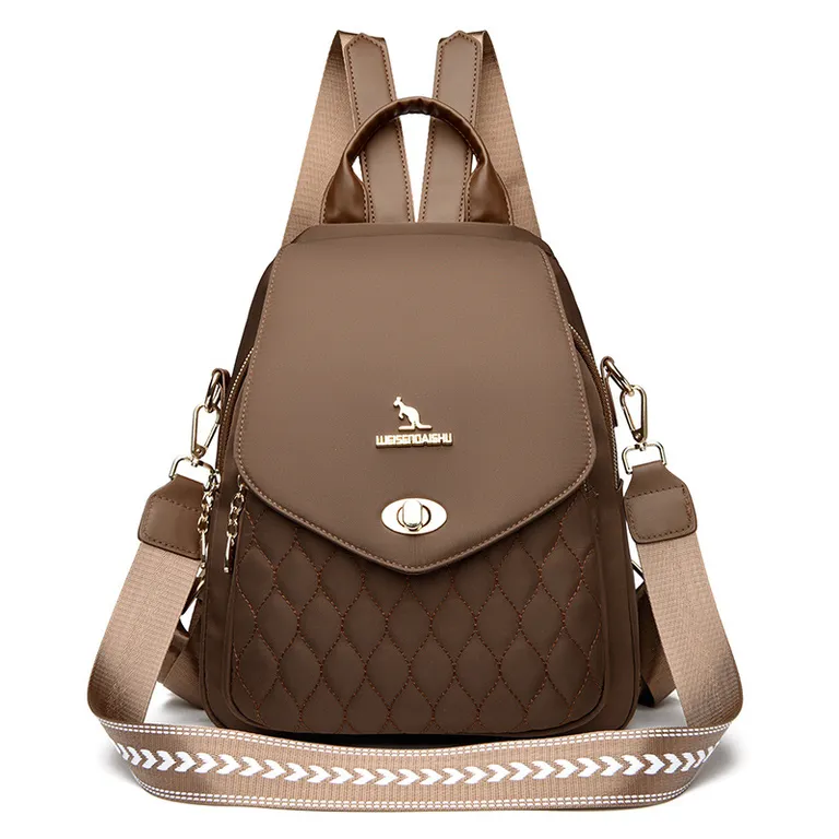 Stylish Quilted Design Large Capacity Travel Adjustable Strap Unisex Convertible Backpack