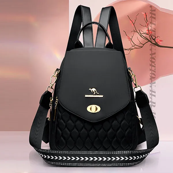 Stylish Quilted Design Large Capacity Travel Adjustable Strap Unisex Convertible Backpack