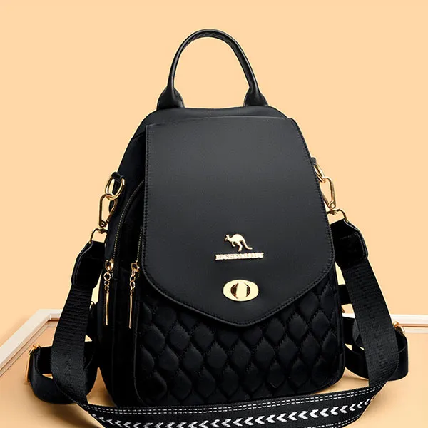 Stylish Quilted Design Large Capacity Travel Adjustable Strap Unisex Convertible Backpack