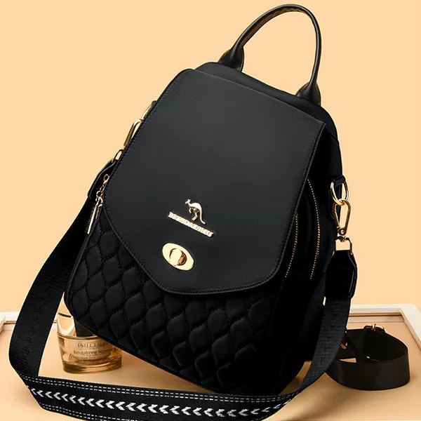 Stylish Quilted Design Large Capacity Travel Adjustable Strap Unisex Convertible Backpack