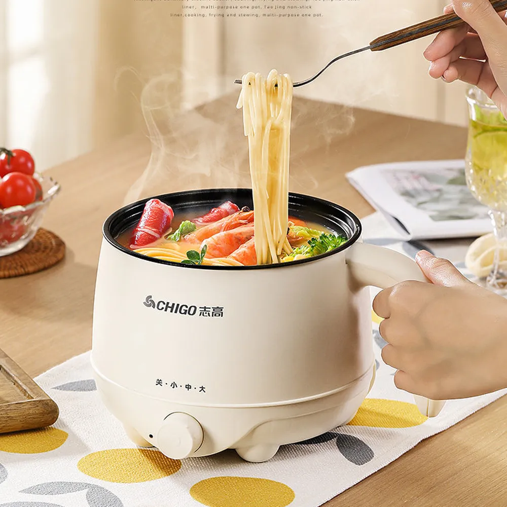 Mini Electric Cooking Pot With Handle Soup Rice Cooker Portable Glass Lid Steamer Hot Pots - 1.8L