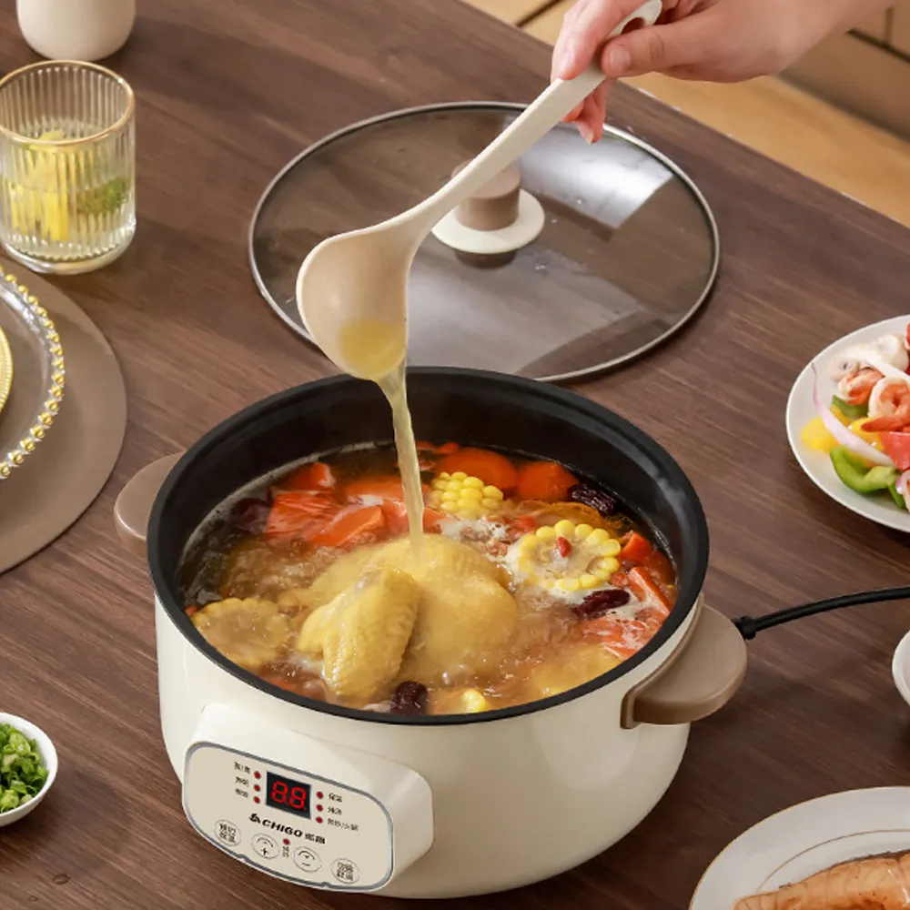 Multi-function Electric Cooker Steamer Digital Display Control Rice Noodles Cooking Hot Pot - 2.8L