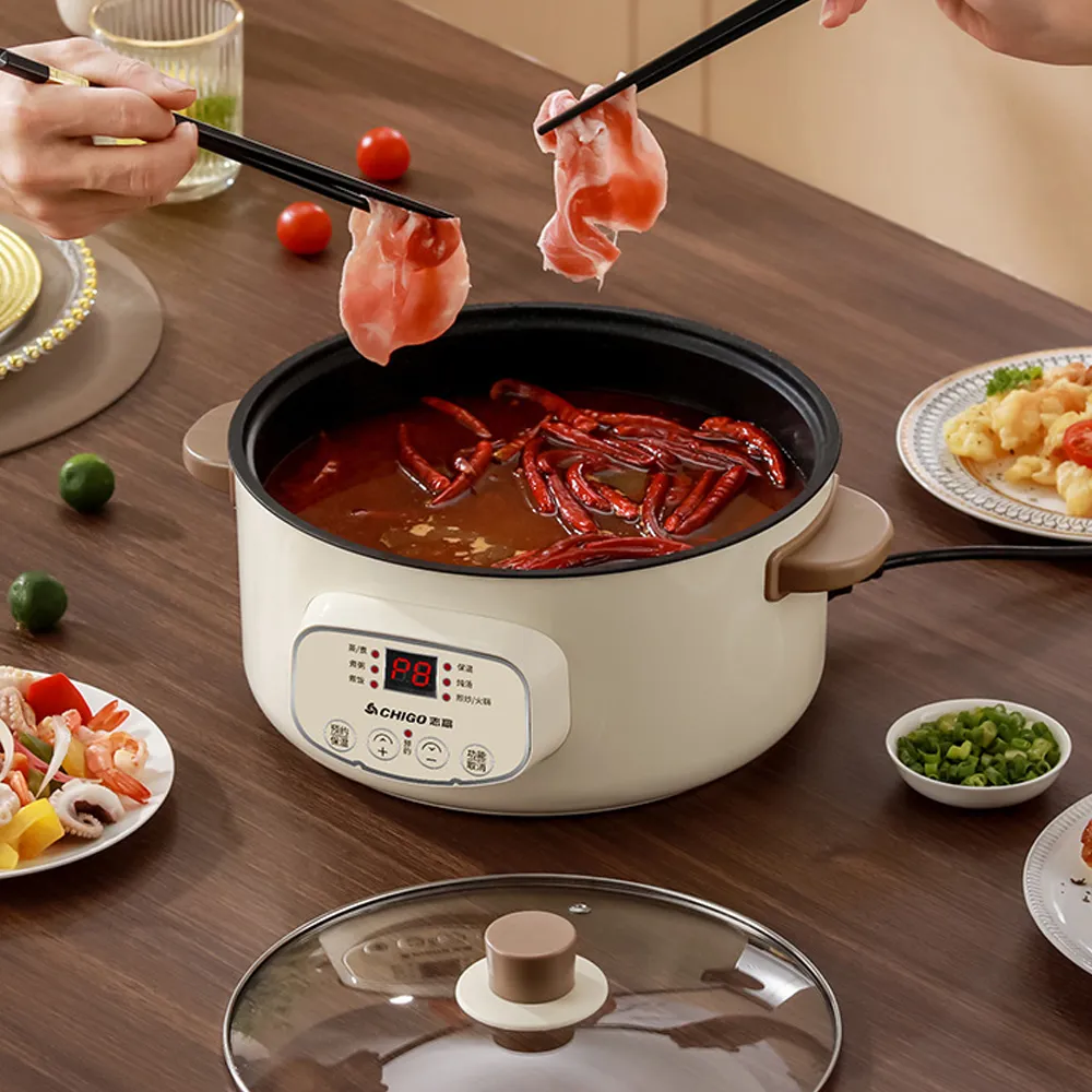 Multi-function Electric Cooker Digital Display Control Rice Noodles Eggs Cooking Hot Pot - 2.6L