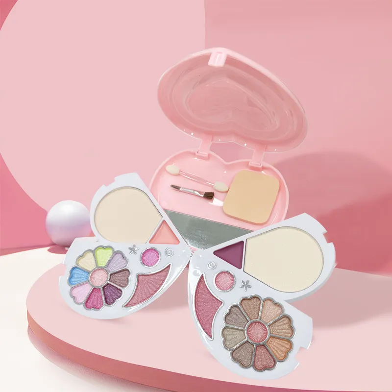 Ultimate Heart Design Multi-Layer Palette Complete Face Beauty Gift Mini Makeup Set For Women's
