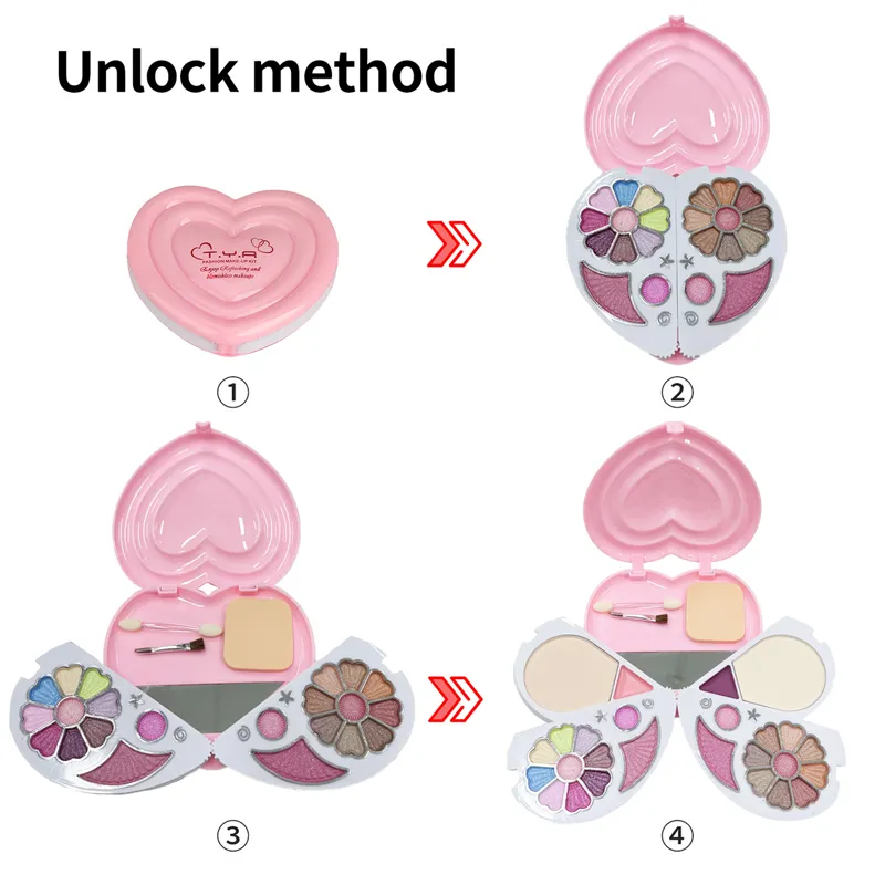 Ultimate Heart Design Multi-Layer Palette Complete Face Beauty Gift Mini Makeup Set For Women's