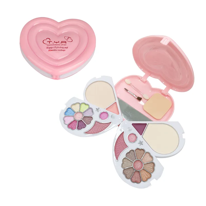 Ultimate Heart Design Multi-Layer Palette Complete Face Beauty Gift Mini Makeup Set For Women's