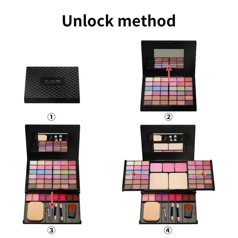 All In One Mini Makeup Set Palette Beauty Face Eyeshadow Blush Kit For Women's