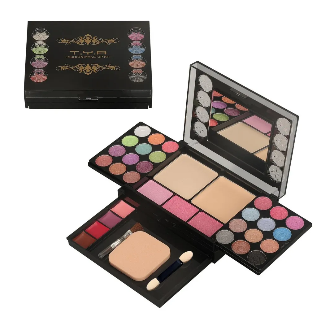 Makeup Kit With Eyeshadow Blush Powder Mirror Travel Mini Palette For Women's
