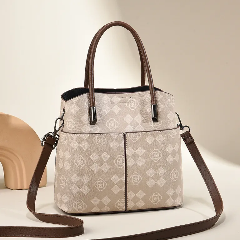 Women's Stylish Checkered Large Capacity Adjustable Shoulder Strap Women Handbag
