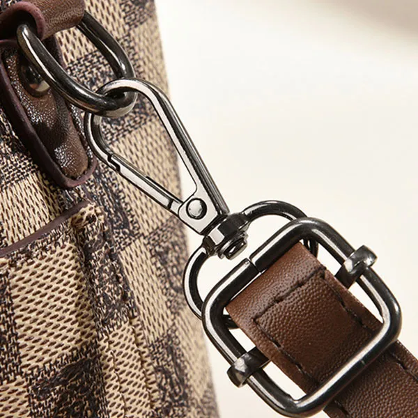 Women's Stylish Checkered Large Capacity Adjustable Shoulder Strap Women Handbag