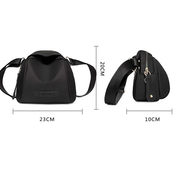 Fashionable Women's Oxford Cloth Adjustable Strap Zip Closure Shoulder Crossbody Bag