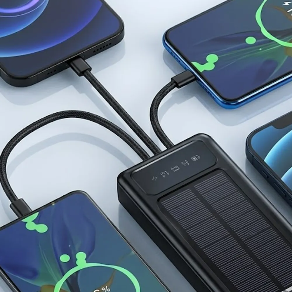 High Quality 2 In 1 Solar Charging Mobile Power Bank Large Battery Fast Charging Station - 20000 Mah