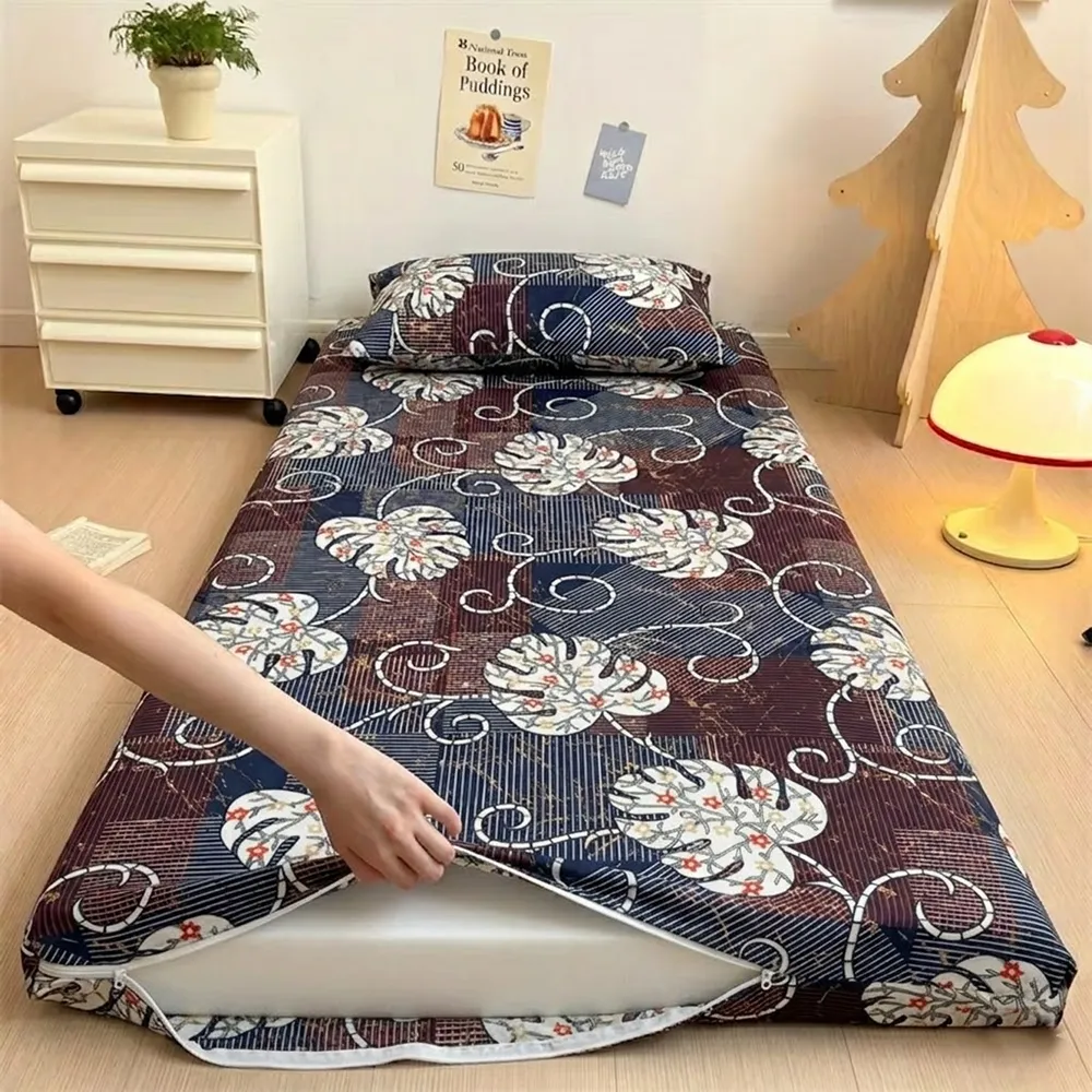 Zipper Closure Single Bedsheet With Matching Pillow Quality Fabric Fitted Sheet Cover - 100x200