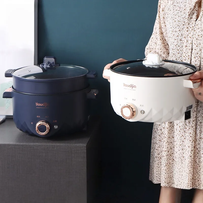 3L Double Layers Cooking Pot Rice Noodles Eggs Cooker Boiler Electric Steamer