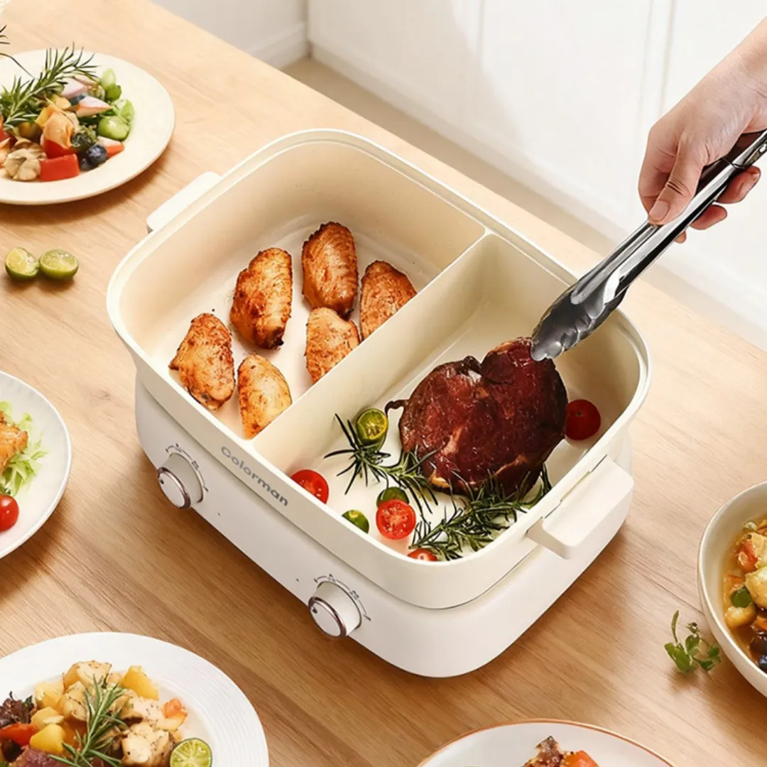 Electric Cooking Pot Multifunctional Stir-fry Hot Pot Electric Grill And Cooker