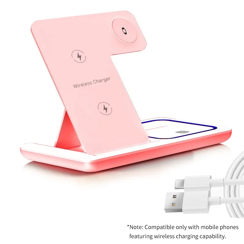 3-in-1 Wireless Charging With Multifunctional Vertical Station For Phone For Watch, And Earbuds