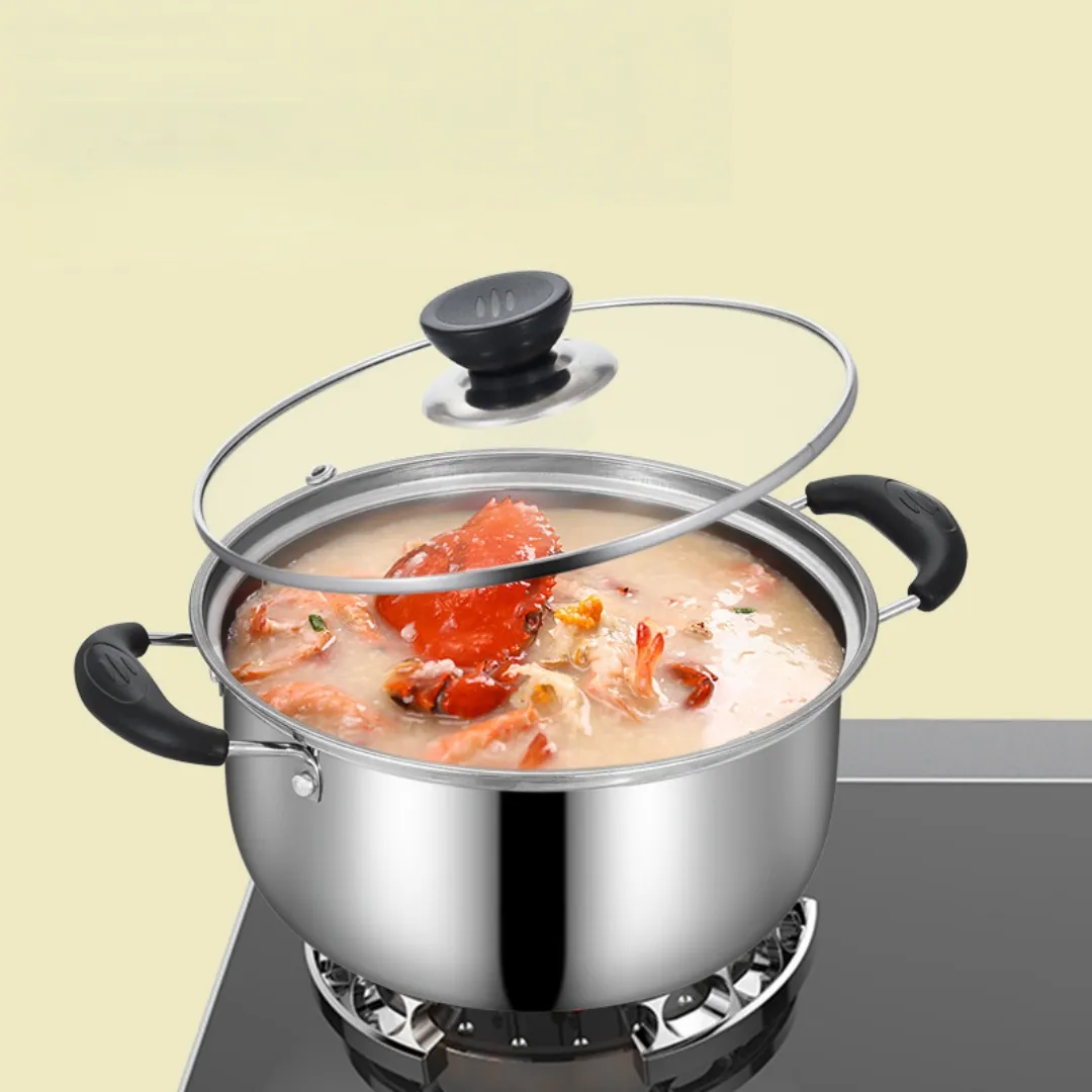 3 Piece Stainless Steel Cookware Household Thickened Frying Pan Milk Pan Everyday Essentials