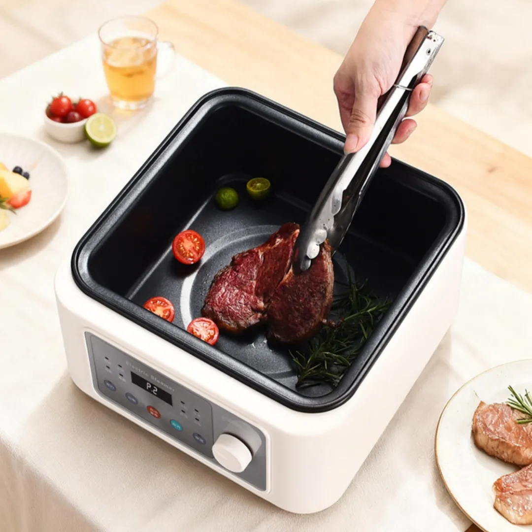 Vegetable Cooking Steamer with Easy Clean Design Double-Layer Electric Food Steamer