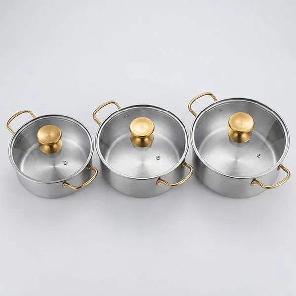 3 Piece Exclusive Stainless Steel Stockpot Kitchenware Set