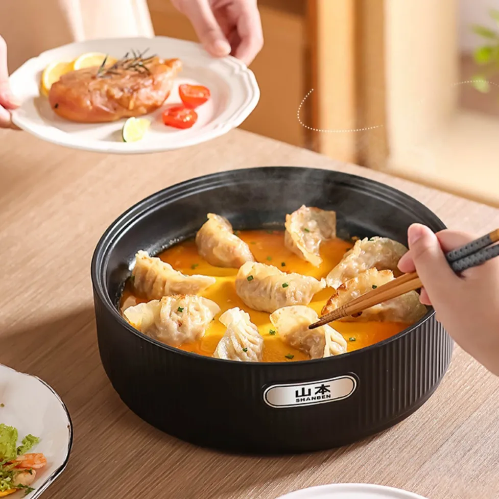 Electric Cookware Korean Style Non Stick Multi Use Deep Barbecue Pan Maker With Glass Lid