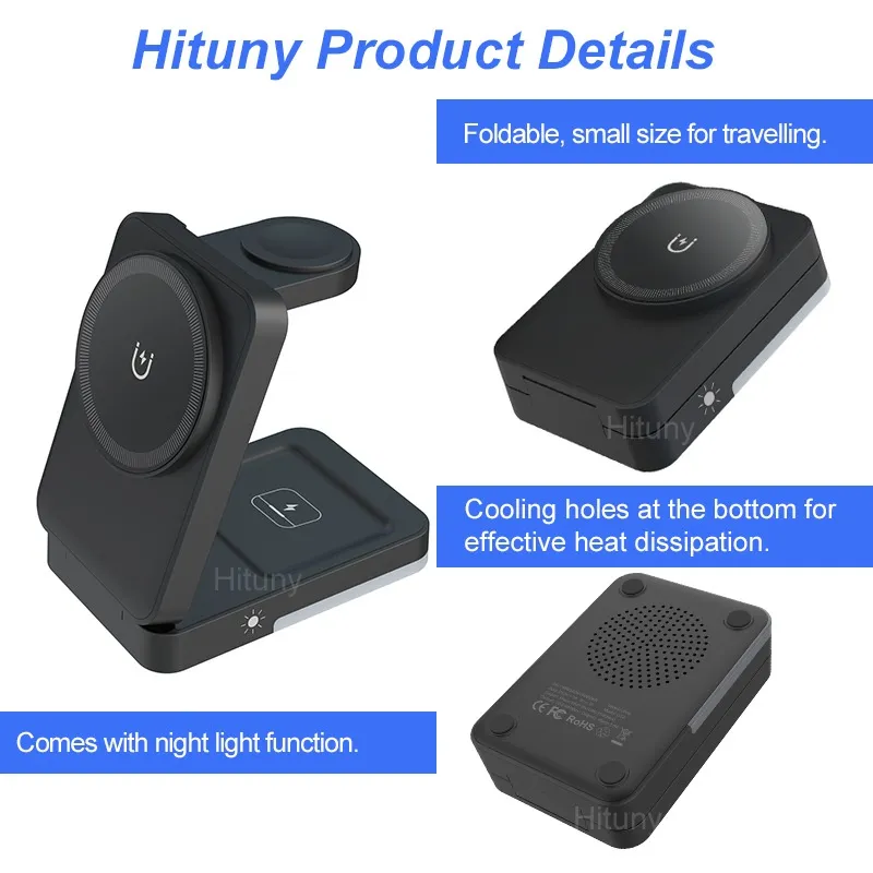 All-in-one Wireless Charging Station For Phone Watch And Earbuds Mobile Phone Stand