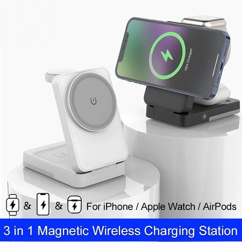 All-in-one Wireless Charging Station For Phone Watch And Earbuds Mobile Phone Stand