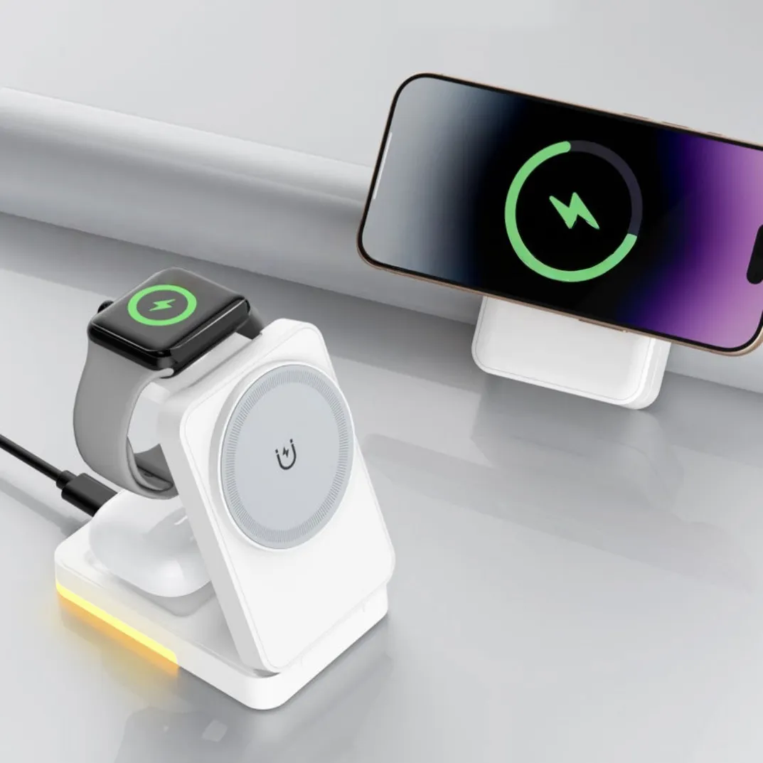All-in-one Wireless Charging Station For Phone Watch And Earbuds Mobile Phone Stand