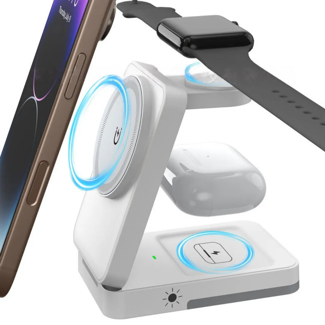 All-in-one Wireless Charging Station For Phone Watch And Earbuds Mobile Phone Stand